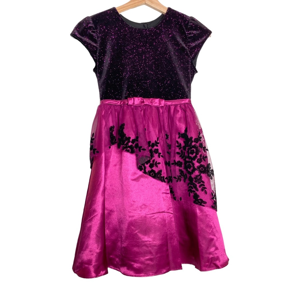 Jona Michelle Girls Formal Purple / Pink / Black Dress Laced Size 12